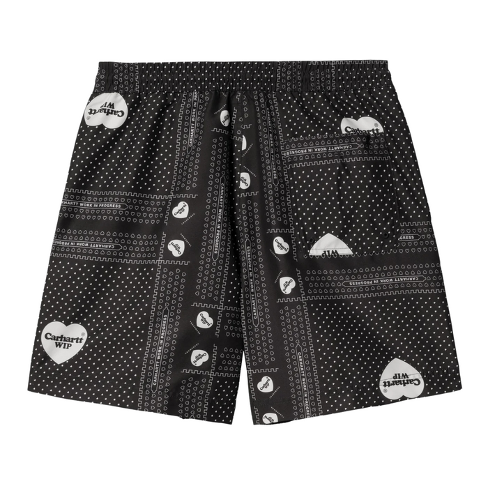 Carhartt WIP Slater Swim Trunks - Heart Bandana Print/Black