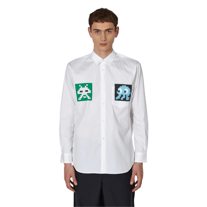 Comme des Garçons Men's Invader Poplin Woven Shirt - White