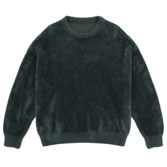 Boiler Room Shaggy Knit Crew - Black