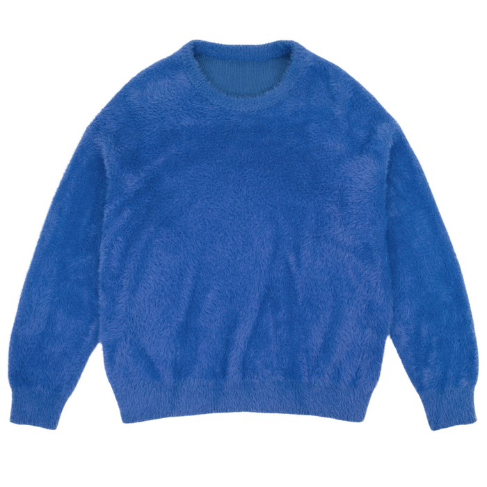 Boiler Room Shaggy Knit Crew - Blue