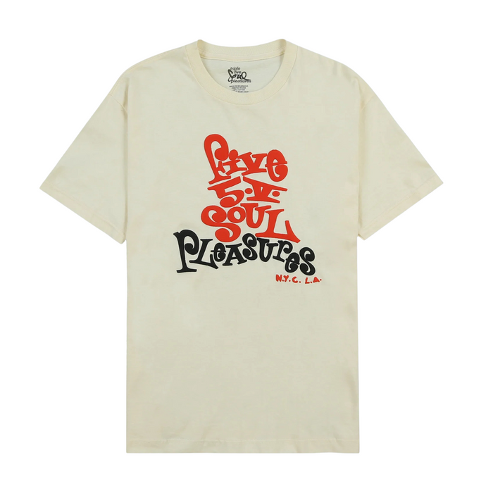 Pleasures Five 5 V T-Shirt - Cream