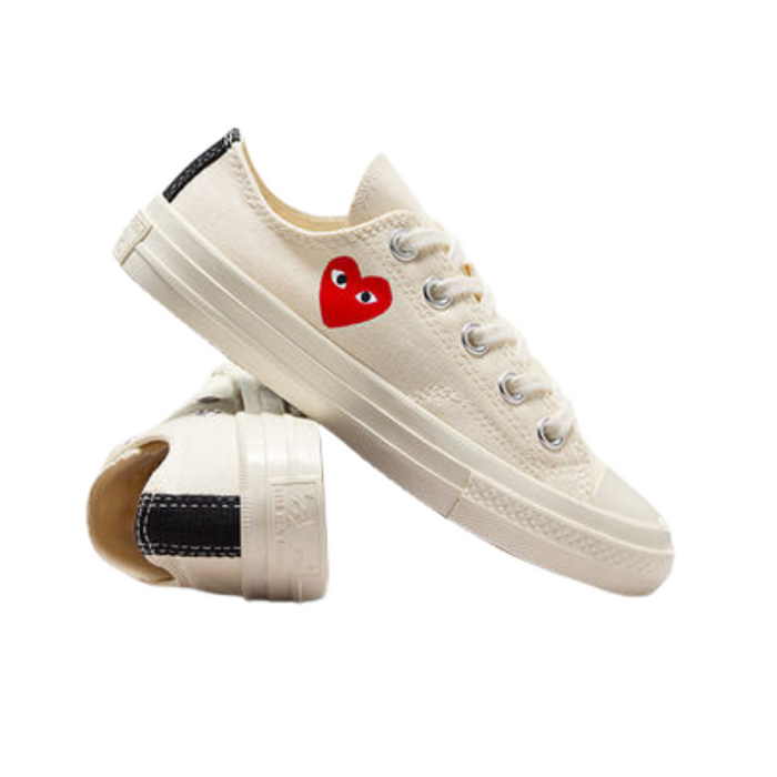 Converse x CDG* Play Single Heart Chuck 70 Low Top - Milk/Red/Black