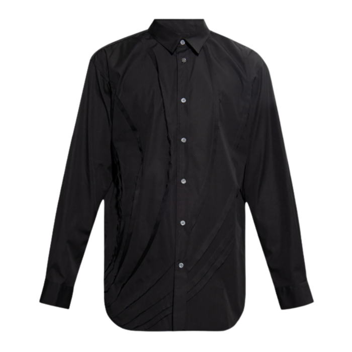 COMME des GARÇONS Shirt Men's Woven Distressed Shirt - Black