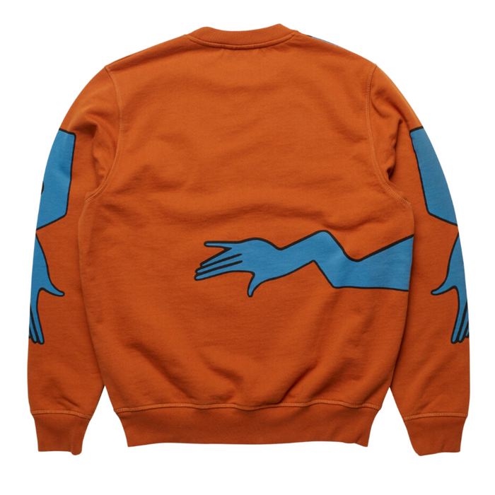 Parra Early Grab Crew Neck Sweatshirt - Sienna Orange