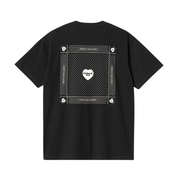 Carhartt WIP Heart Bandana T-Shirt - Stone Washed Black/White