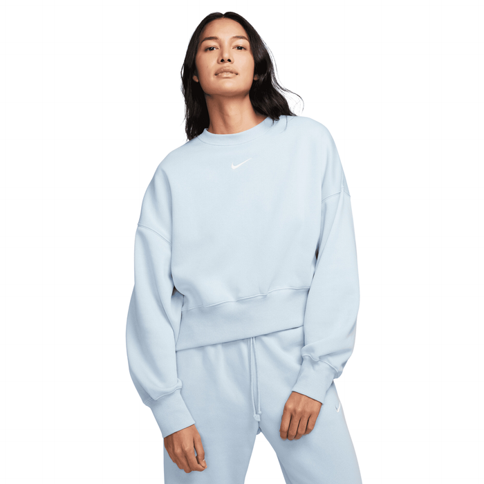 Women's Nike Sportswear Phoenix Fleece Crewneck - Light Armory Blue/Sail