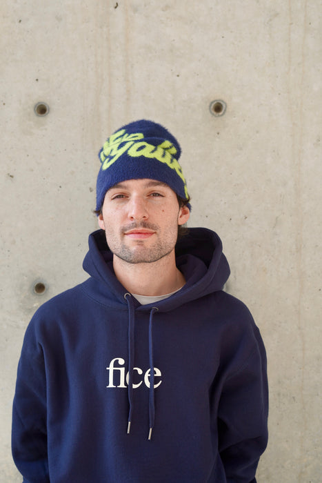 FICE Premium Mohair Beanie - Navy/Green