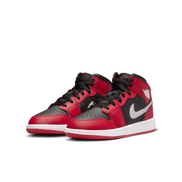 Gradeschool Air Jordan 1 Mid - Black/White/Gym Red