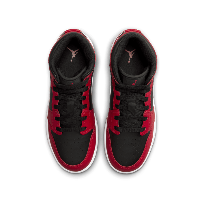 Gradeschool Air Jordan 1 Mid - Black/White/Gym Red