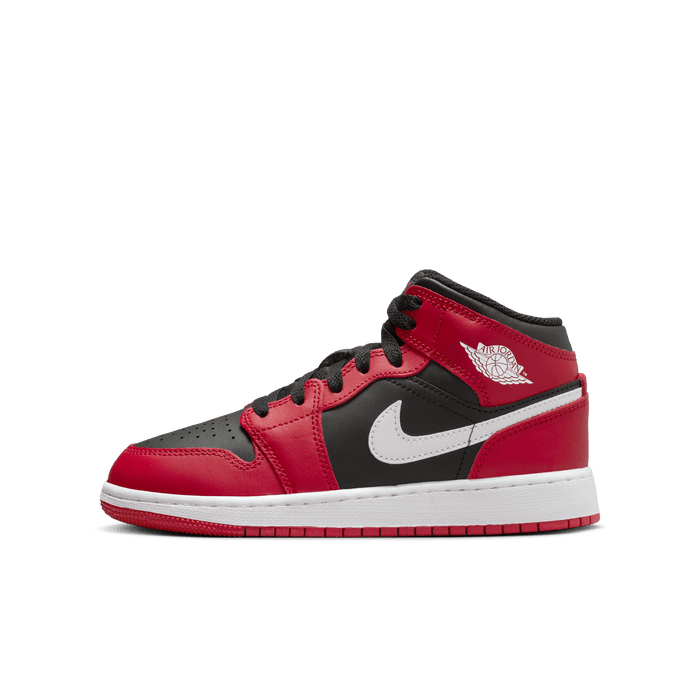 Gradeschool Air Jordan 1 Mid - Black/White/Gym Red