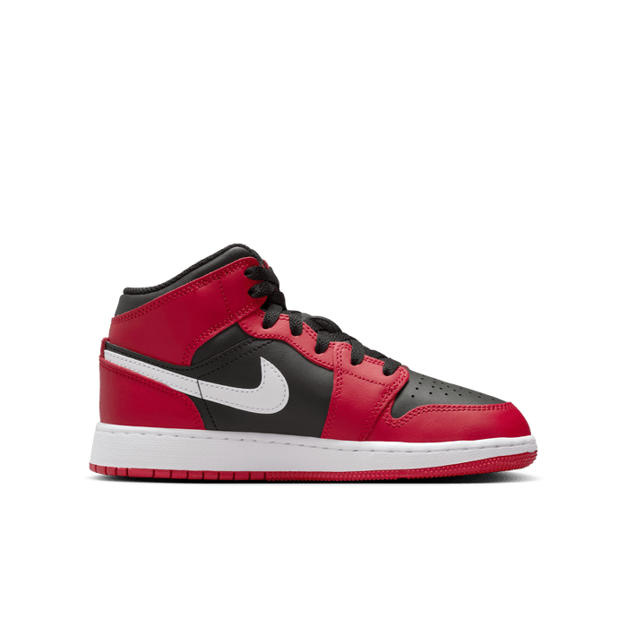 Gradeschool Air Jordan 1 Mid - Black/White/Gym Red