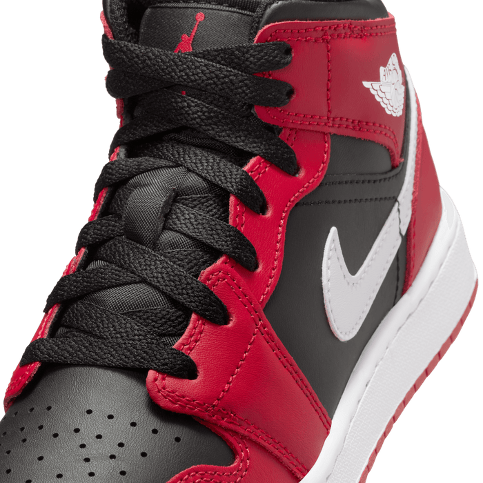 Gradeschool Air Jordan 1 Mid - Black/White/Gym Red