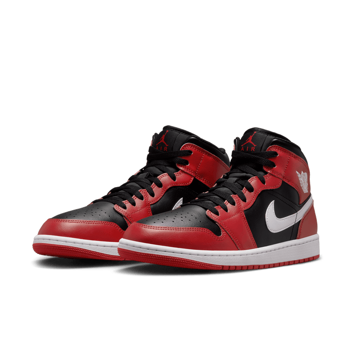 Men's Air Jordan 1 Mid - Black/White/Gym Red