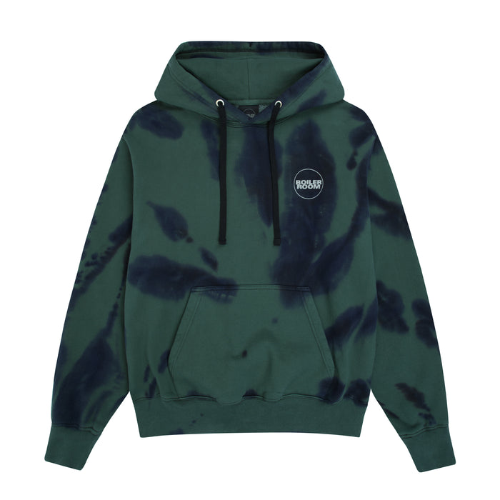 Boiler Room Core Hoodie - Tie Dye 3M Green