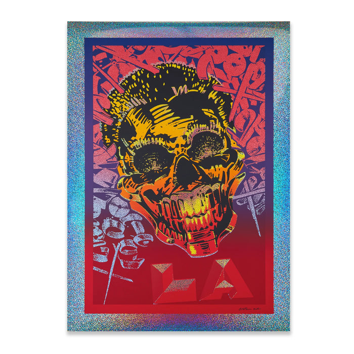 "LA MIX (Red)" Signed Print - Chaz Bojórquez