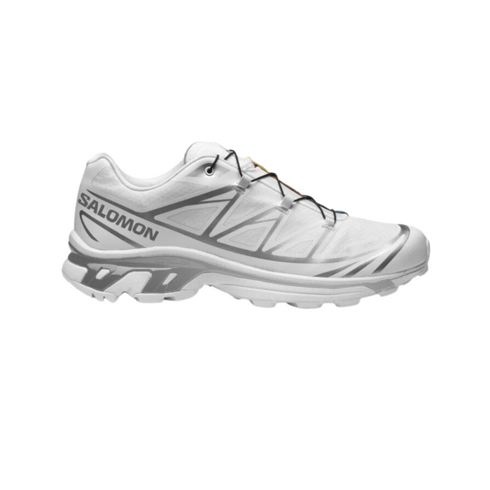 Salomon XT-6 GTX, color, White and silver, on white background for sale in salt lake city at Fice