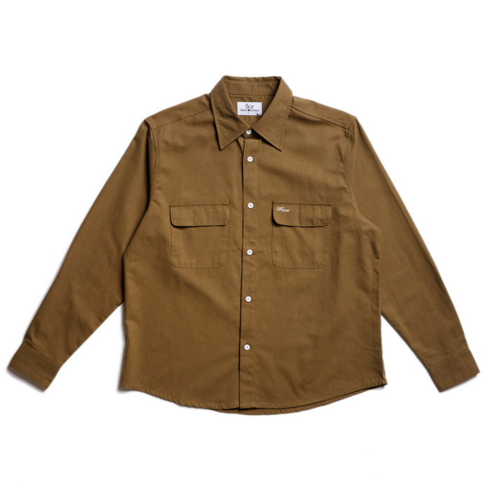 Fice Premium Button-Up Long Sleeve Shirt - Cargo